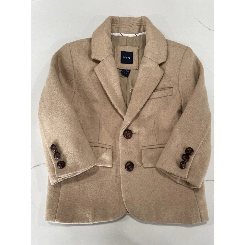 Baby Gap‎ Jacket 18-24 Mos Blazer Camel Tan Wool Blend SI33